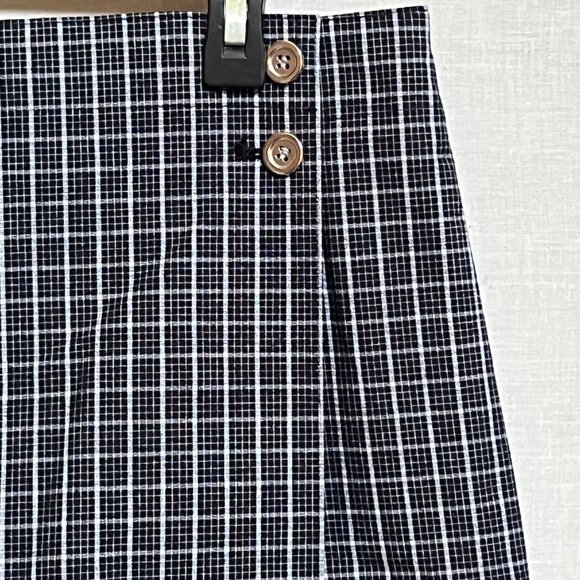 Jones New York Signature‎ Petite Black White Plaid Skort Shorts 12P Rear Pockets - Picture 3 of 8